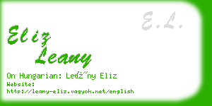 eliz leany business card